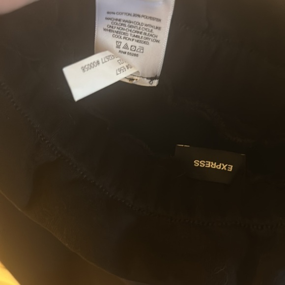 Express Paperbag Pants Black Womens Size Medium Pull On Style Wide Leg - Picture 9 of 13